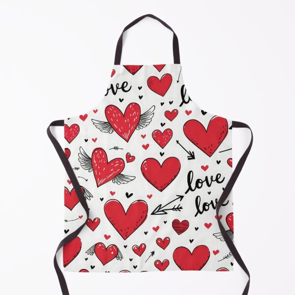 Item preview, valentines art pattern Red hearts with wings on white background Design ,valentine hearts , Valentines Day Pattern,valentines wallpaper designed and sold by Expressions-Sel.