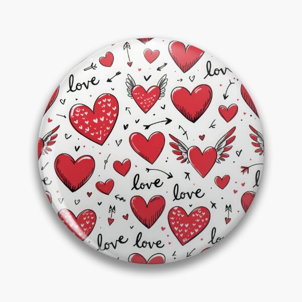 Item preview, valentines art pattern Red hearts with wings on white background Design ,valentine hearts , Valentines Day Pattern,valentines wallpaper designed and sold by Expressions-Sel.