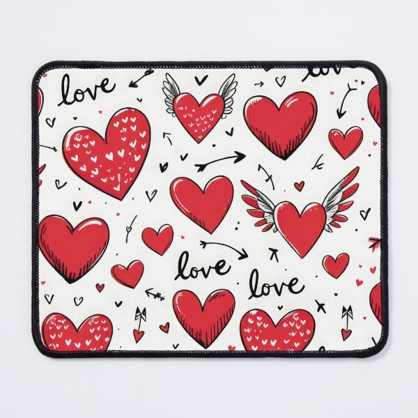 Item preview, valentines art pattern Red hearts with wings on white background Design ,valentine hearts , Valentines Day Pattern,valentines wallpaper designed and sold by Expressions-Sel.
