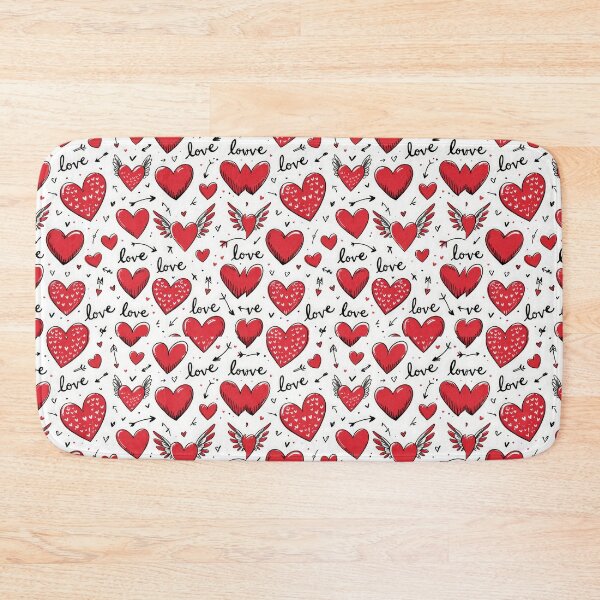 Item preview, valentines art pattern Red hearts with wings on white background Design ,valentine hearts , Valentines Day Pattern,valentines wallpaper designed and sold by Expressions-Sel.