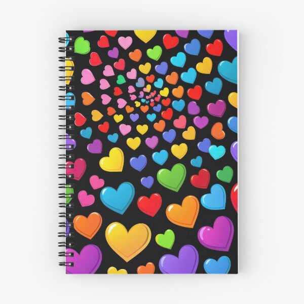 Item preview, valentines art pattern Multicolored hearts on a black background Design ,valentine hearts , Valentines Day Pattern,valentines wallpaper designed and sold by Expressions-Sel.
