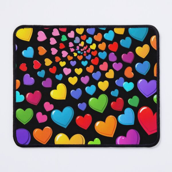Item preview, valentines art pattern Multicolored hearts on a black background Design ,valentine hearts , Valentines Day Pattern,valentines wallpaper designed and sold by Expressions-Sel.
