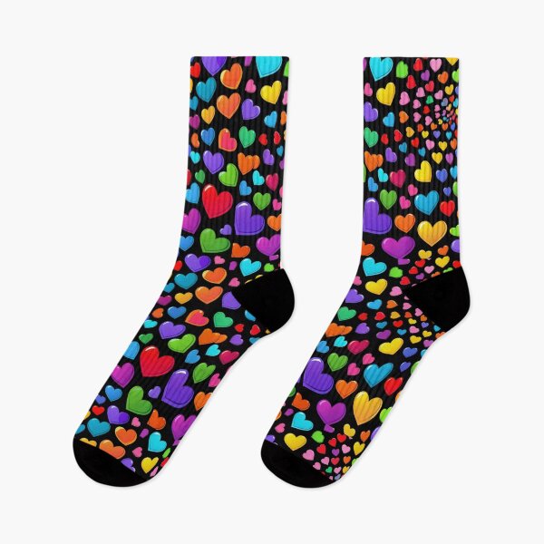Item preview, valentines art pattern Multicolored hearts on a black background Design ,valentine hearts , Valentines Day Pattern,valentines wallpaper designed and sold by Expressions-Sel.