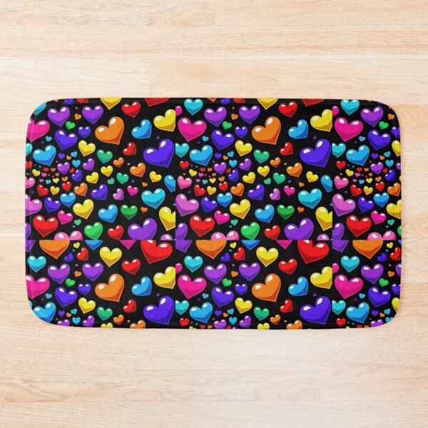 Item preview, valentines pattern colored hearts on a black background Design ,valentine hearts , Valentines Day Pattern,valentines wallpaper designed and sold by Expressions-Sel.