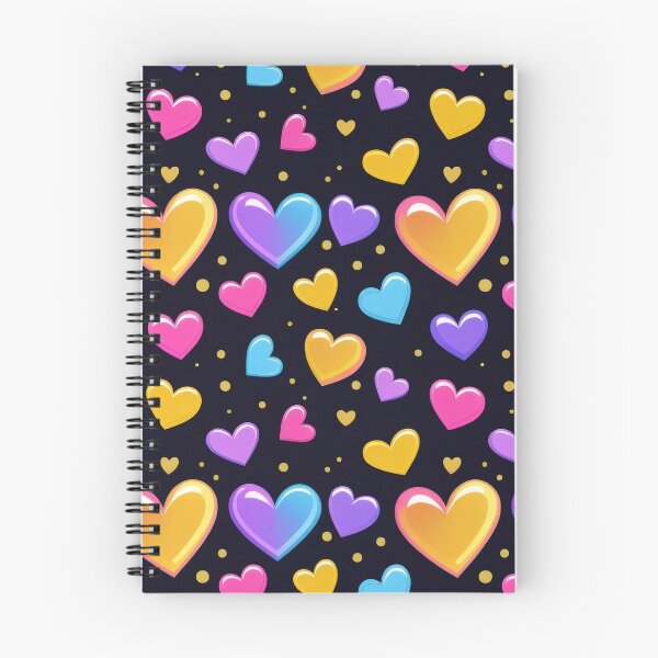 Item preview, valentines pattern colored hearts on a black background Design ,valentine hearts , Valentines Day Pattern,valentines wallpaper designed and sold by Expressions-Sel.