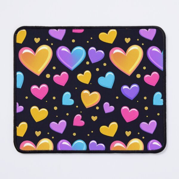 Item preview, valentines pattern colored hearts on a black background Design ,valentine hearts , Valentines Day Pattern,valentines wallpaper designed and sold by Expressions-Sel.