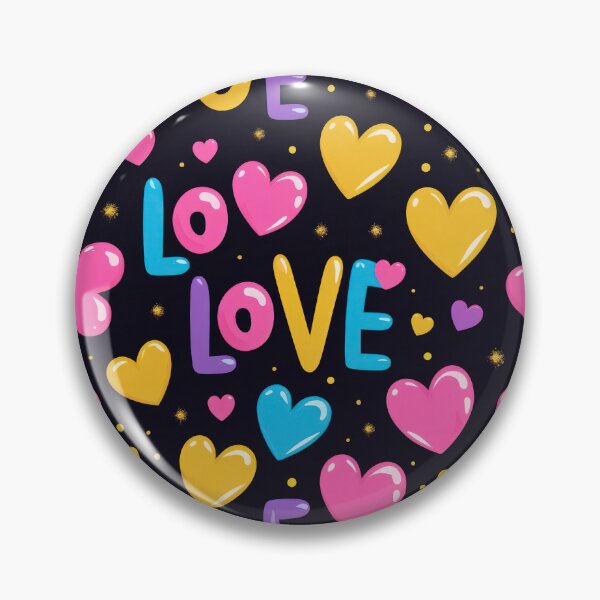 Item preview, valentines pattern colored love hearts on a black background Design ,valentine hearts , Valentines Day Pattern,valentines wallpaper designed and sold by Expressions-Sel.