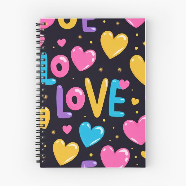 Item preview, valentines pattern colored love hearts on a black background Design ,valentine hearts , Valentines Day Pattern,valentines wallpaper designed and sold by Expressions-Sel.