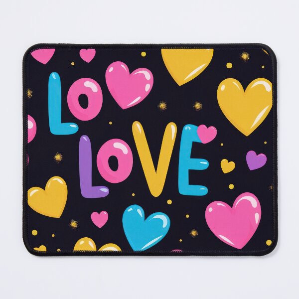 Item preview, valentines pattern colored love hearts on a black background Design ,valentine hearts , Valentines Day Pattern,valentines wallpaper designed and sold by Expressions-Sel.