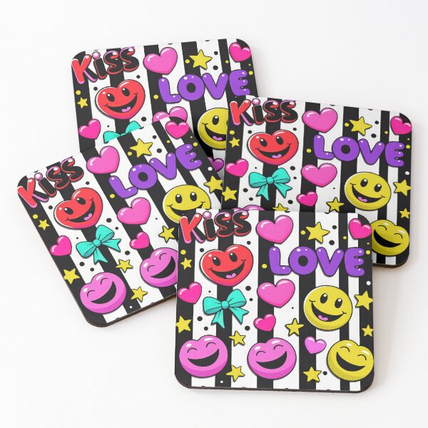 Item preview, valentines pattern funny colored Loves emoticons background Design ,valentine emoticons, Valentines Day Pattern,valentines wallpaper designed and sold by Expressions-Sel.