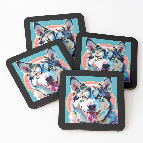 Item preview, Happy Husky Dog Portrait designed and sold by Bow Wow Pop Art.