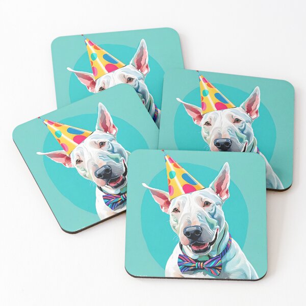 Item preview, Bull Terrier Birthday Art designed and sold by Bow Wow Pop Art.