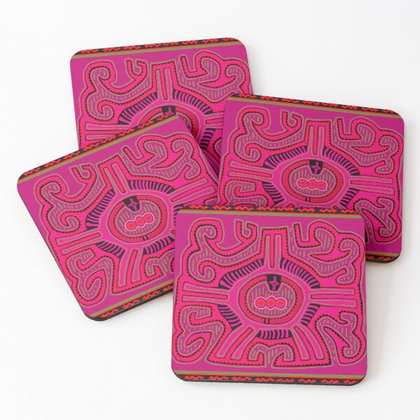 Item preview, Kuna Indian Family Crest - Rose Orange Green designed and sold by ESPRIT MYSTIQUE.