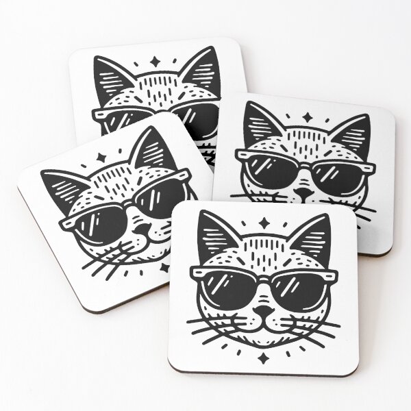 Item preview, Cool Cat Retro Hipster Sunglasses Illustration designed and sold by -DEEWOLF-.