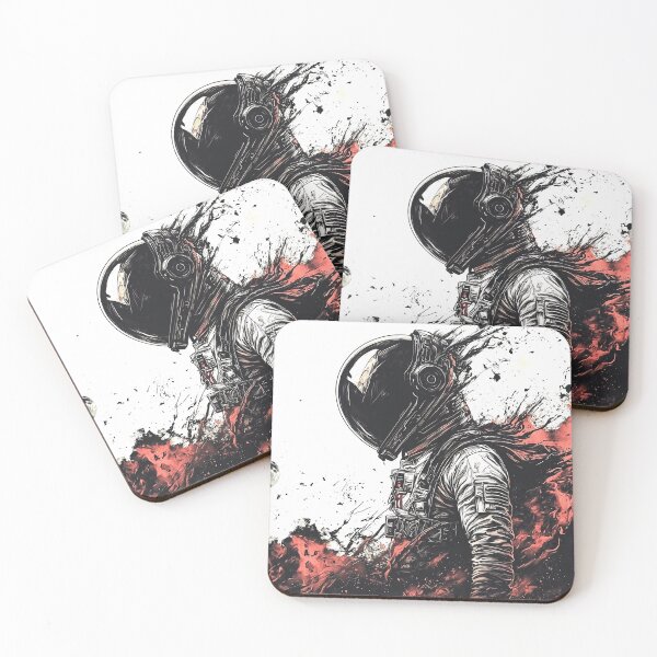 Item preview, cosmos cosmonaut red black moon II dejco.art by domin designed and sold by dejco.art.
