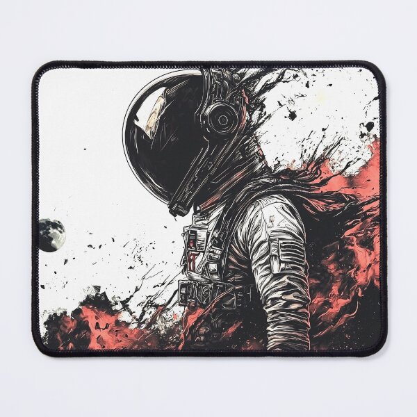 Item preview, cosmos cosmonaut red black moon II dejco.art by domin designed and sold by dejco.art.