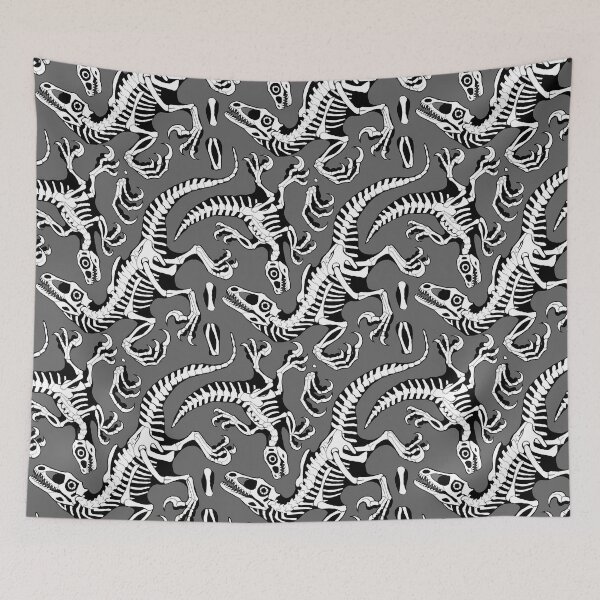 Item preview, Raptor Skeleton Fossil Pattern – Paleoart, Prehistoric Dinosaurs designed and sold by wingedwolf94.
