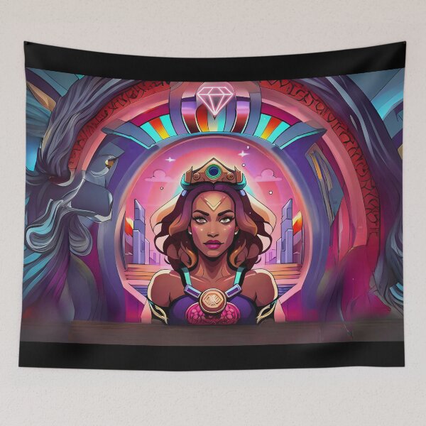 Item preview, Fabulous Woman Pink Cyberpunk Neon Retro Goddess designed and sold by Melan Designs.