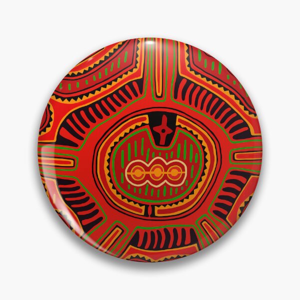 Item preview, Kuna Indian Family Crest - Red Orange Green designed and sold by ESPRIT MYSTIQUE.