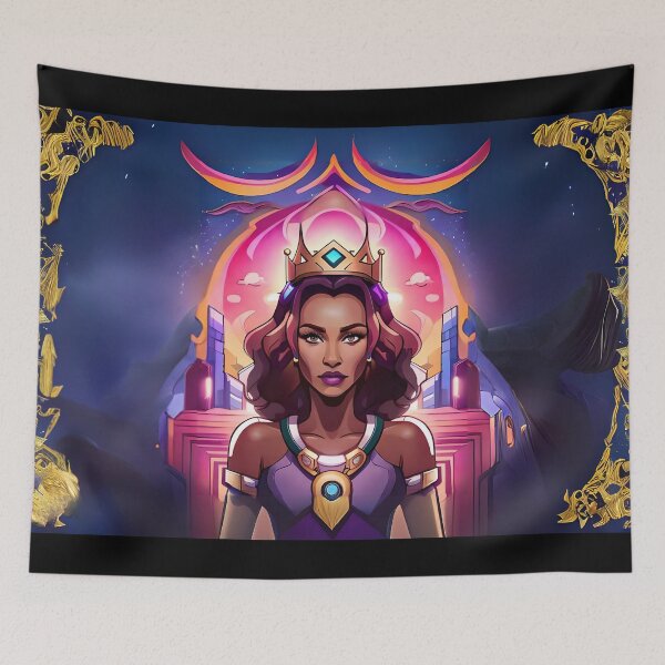 Item preview, Fabulous Woman Pink Cyberpunk Neon Retro Goddess designed and sold by Melan Designs.