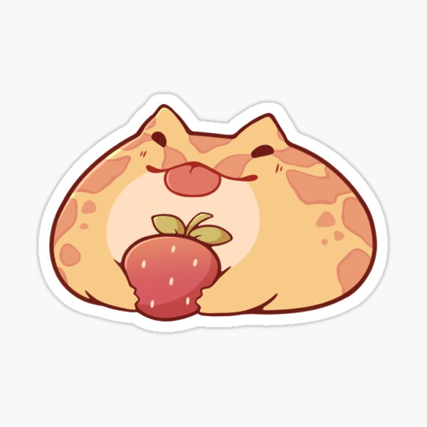 Item preview, Pacman frog with strawberry designed and sold by Rihnlin.