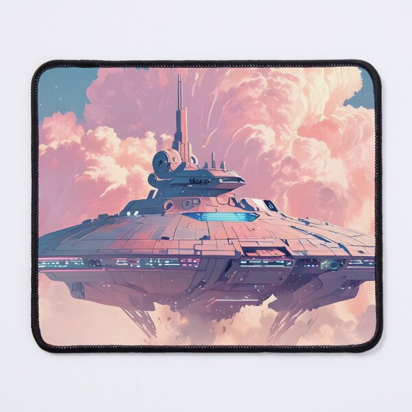 Item preview, Spaceship, Pink Clouds and Moon, AI Sci-fi Art designed and sold by avis-aesthetic.