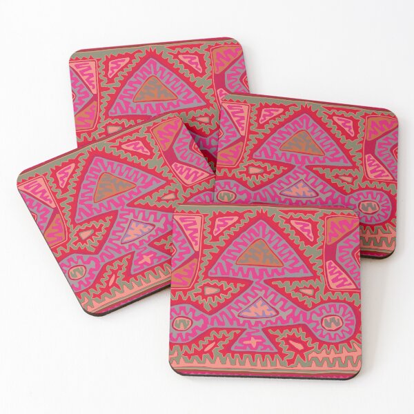 Item preview, Kuna Indian Party Confetti - Red Orange Pink Green designed and sold by ESPRIT MYSTIQUE.