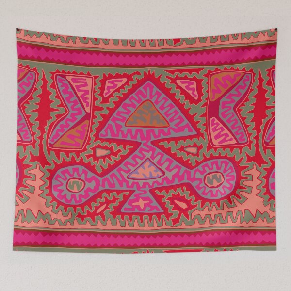Item preview, Kuna Indian Party Confetti - Red Orange Pink Green designed and sold by ESPRIT MYSTIQUE.