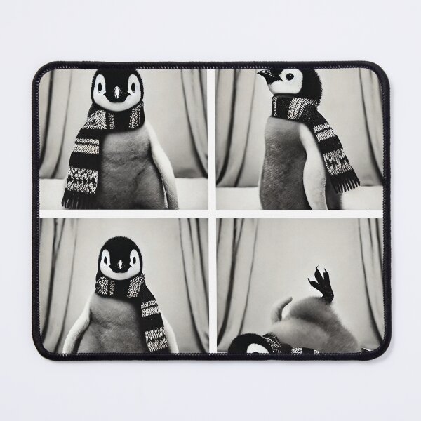 Item preview, Cute Penguin Chick Wearing a Winter Scarf | Adorable Photobooth Penguin | Cozy and Playful Animal Poses | Funny Wildlife Photography designed and sold by PaintedPixels01.