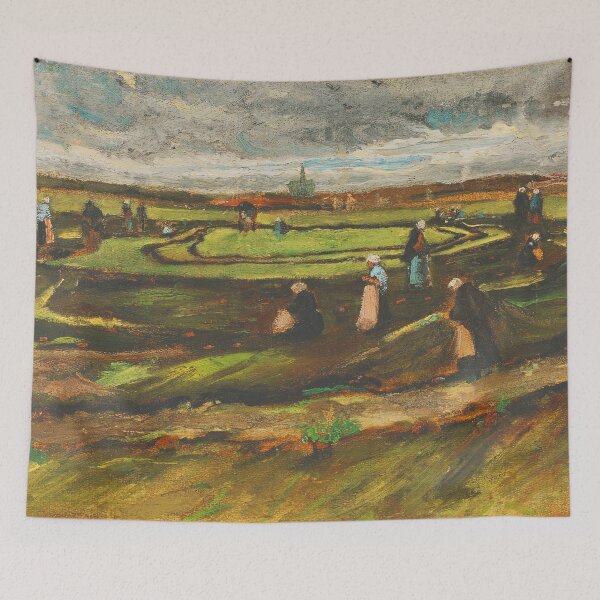 Item preview, Women Mending Nets in the Dunes designed and sold by Vicky Brago-Mitchell®.