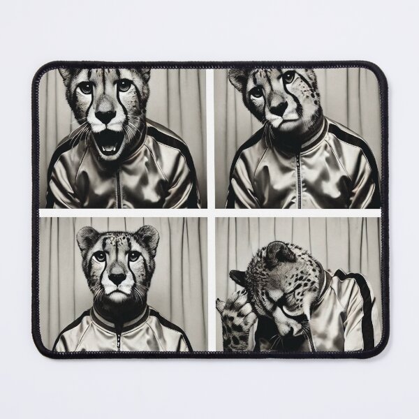 Item preview, Cheetah Wearing a Track Jacket | Stylish and Sporty Photobooth Cheetah | Funny Animal Portrait | Quirky Wildlife Photography designed and sold by PaintedPixels01.