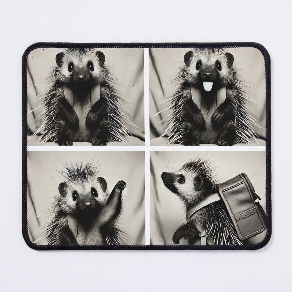 Item preview, Porcupine Wearing a Tiny Backpack | Adorable Photobooth Animal | Cute and Quirky Wildlife Poses | Funny Porcupine Moments designed and sold by PaintedPixels01.