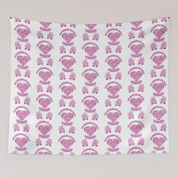 Item preview, Baby twin girls love pink and with cute teddy bears and tiny footprints designed and sold by DeeDeeDelights.