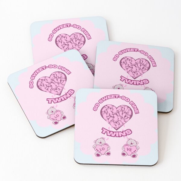Item preview, Baby twin girls love pink and with cute teddy bears and tiny footprints designed and sold by DeeDeeDelights.