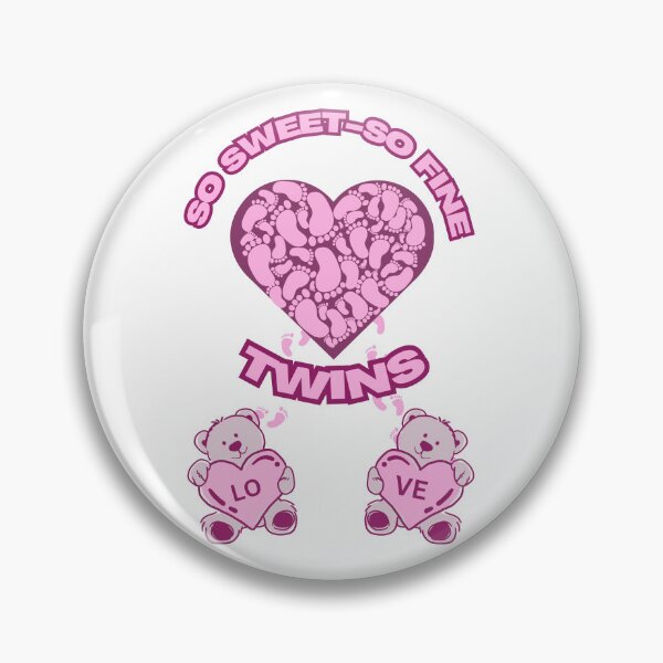 Item preview, Baby twin girls love pink and with cute teddy bears and tiny footprints designed and sold by DeeDeeDelights.