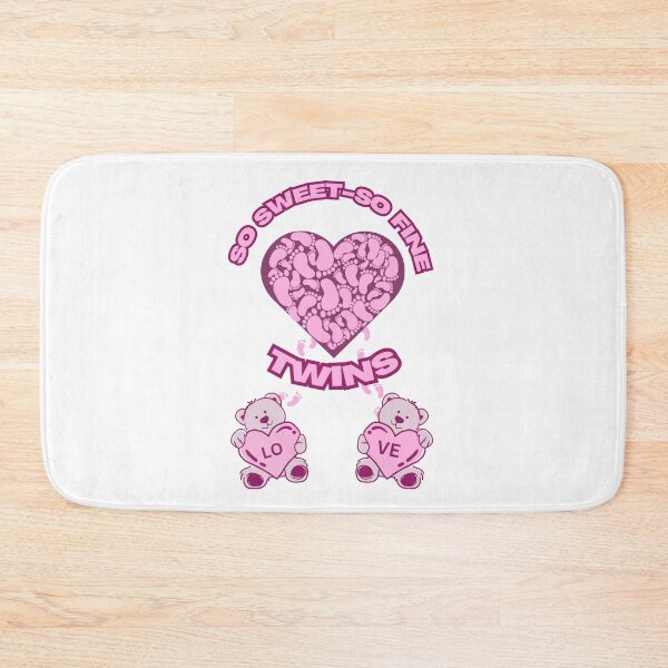 Item preview, Baby twin girls love pink and with cute teddy bears and tiny footprints designed and sold by DeeDeeDelights.