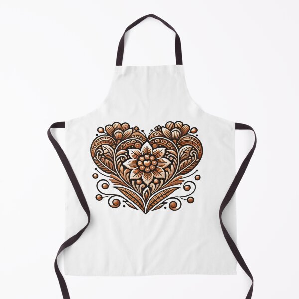 Item preview, Intricate Floral Hearts with a Central Flower and Elegant Vine Details in Earthy Tones designed and sold by KreaDesignOne.