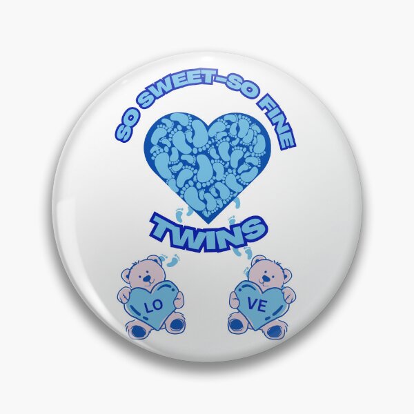 Item preview, Baby twin boys love blue and with cute teddy bears and tiny footprints designed and sold by DeeDeeDelights.