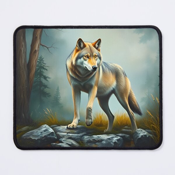 Item preview, Majestic Wolf Oil Painting Style Wildlife Conservation designed and sold by kakarikihill.