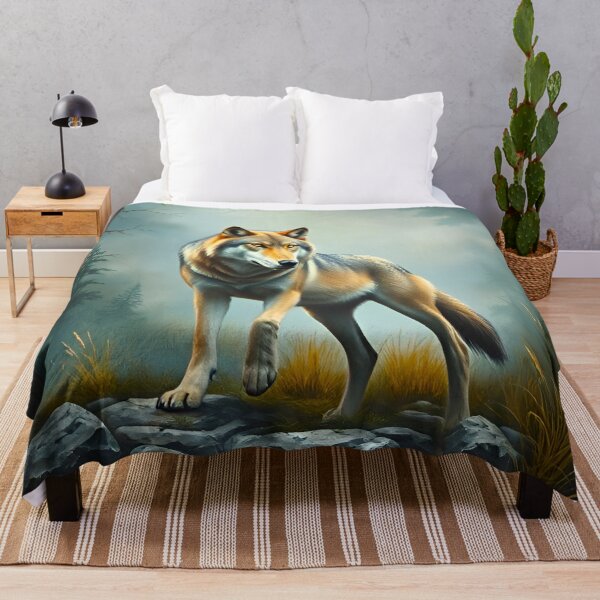 Item preview, Majestic Wolf Oil Painting Style Wildlife Conservation designed and sold by kakarikihill.