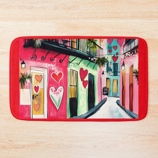 Item preview, A Romantic Valentine Day Stroll Through New Orleans - Colorful Hearts in the French Quarter designed and sold by OlfactoART Studio.
