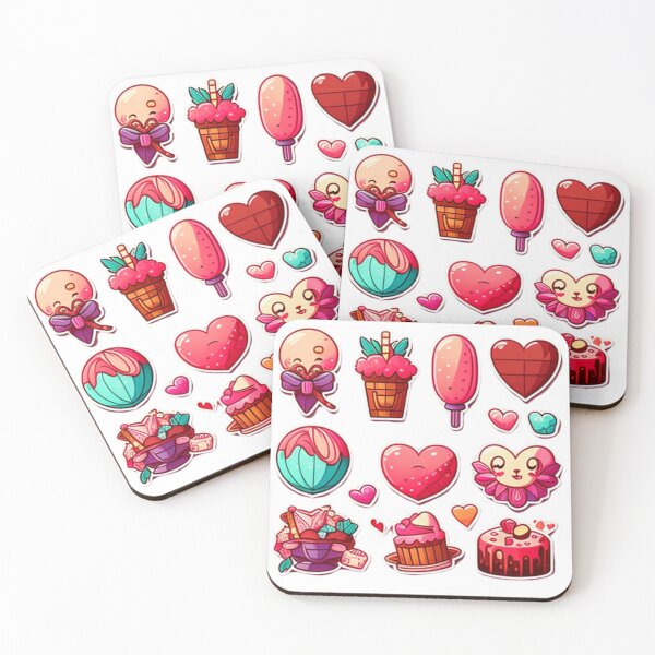 Item preview, Cute Valentine's Day Dessert Sticker Pack – Sweet & Romantic Gift  designed and sold by SanadDiab.