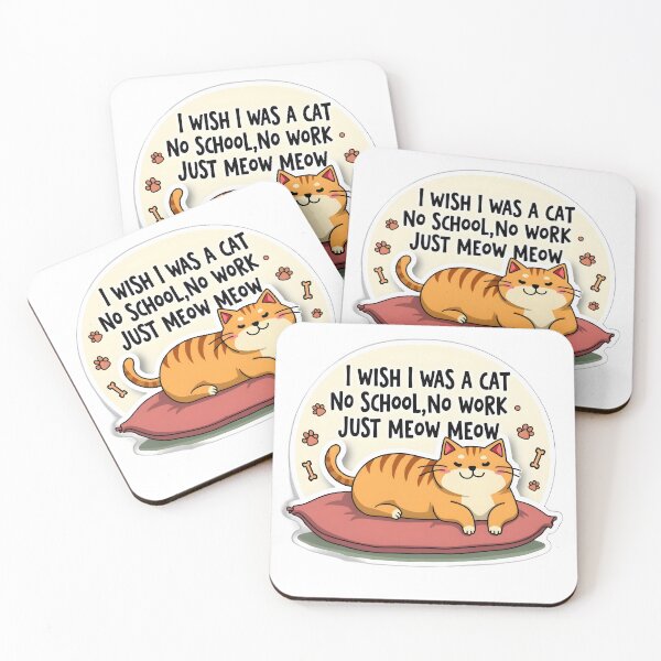 Item preview, I Wish I Was a Cat - Funny Sticker designed and sold by JossDesign15.