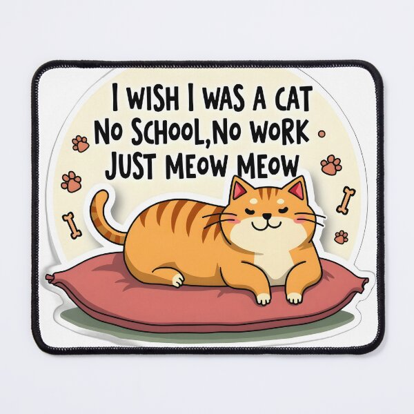 Item preview, I Wish I Was a Cat - Funny Sticker designed and sold by JossDesign15.