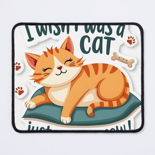 Item preview, I Wish I Was a Cat - Funny Sticker designed and sold by JossDesign15.