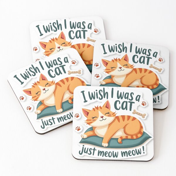 Item preview, I Wish I Was a Cat - Funny Sticker designed and sold by JossDesign15.