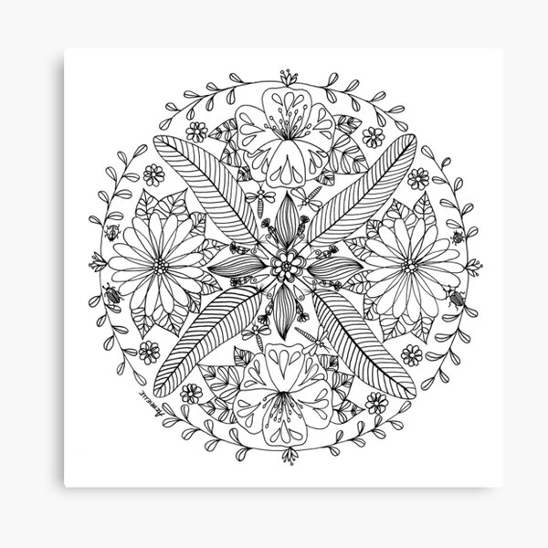 Download Mandala Coloring Canvas Prints Redbubble