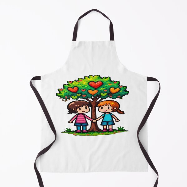 Item preview, Pixel Love Friendship Under a Heart Tree with Bright Colors and Whimsical Style designed and sold by KreaDesignOne.