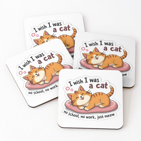 Item preview, I Wish I Was a Cat - Funny Sticker designed and sold by JossDesign15.