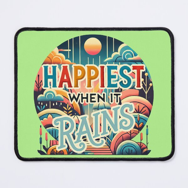 Item preview, Happiest When It Rains, typography designed and sold by maxmaj.